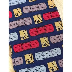 Vicky Davis New York Silk Neck Tie Doctor Nurse Bandaid Stethoscope Medical Dr